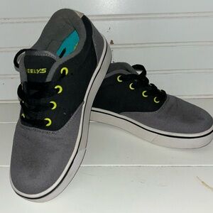 Heelys Launch Gray Black Lace Up Skate Sneakers Youth Size 6
